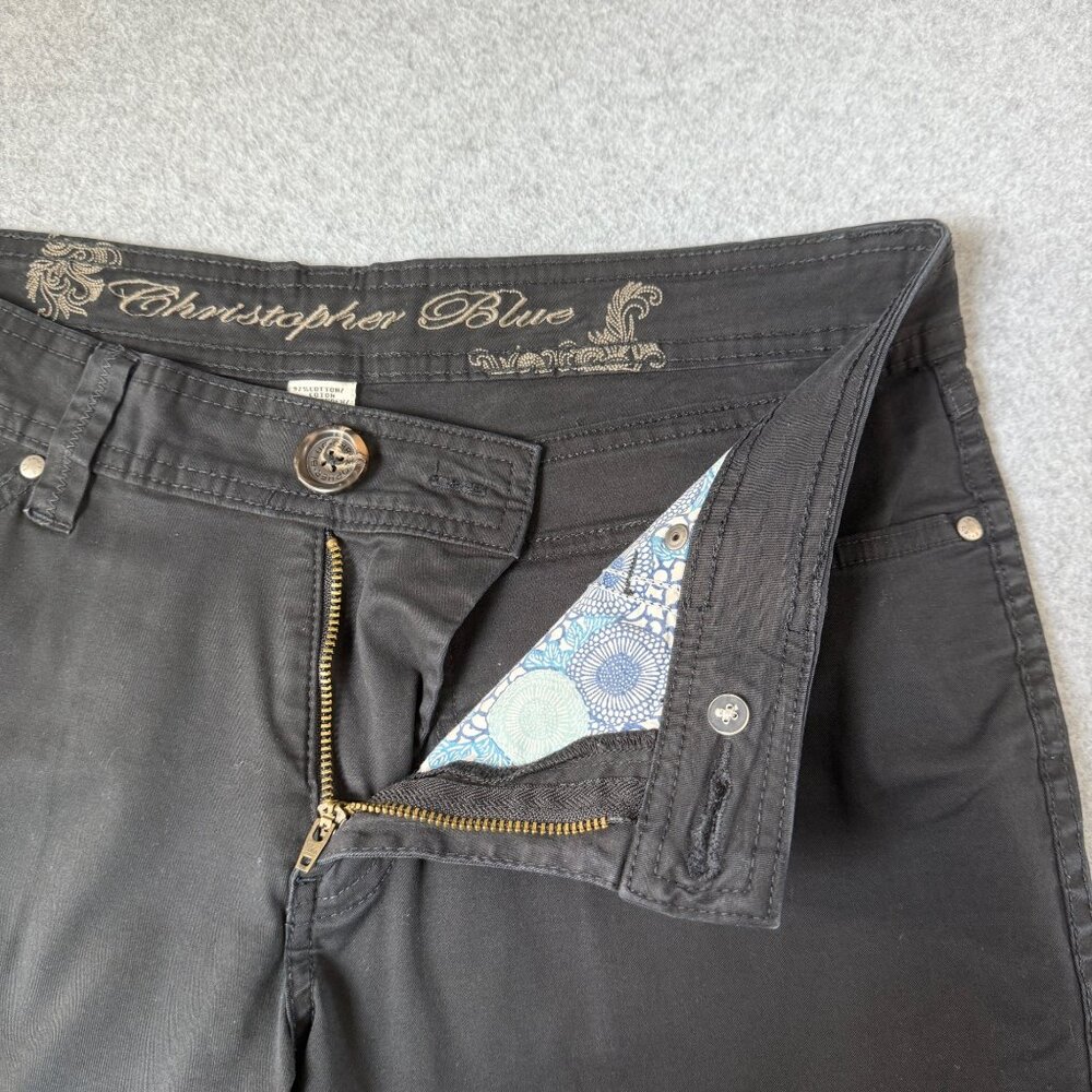 Christopher Blue Womens Black Capri Pants Cropped Utility Casual Classic Size 10 - Picture 9 of 14